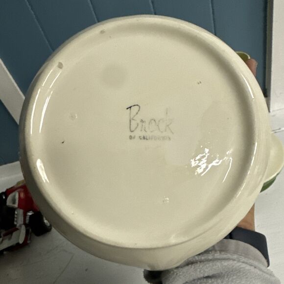 BROCK of CALIFORNIA Open Carafe Harvest Brown 7” Jug + RARE Hurricane Lamp Vtg - Picture 8 of 9